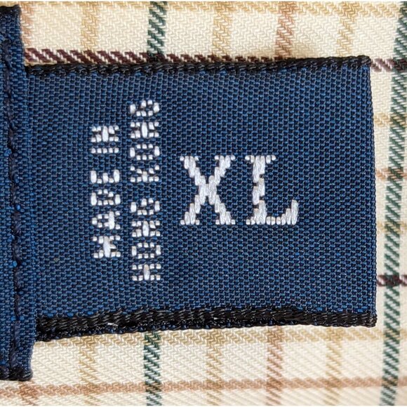 Ralph Lauren Men size XL Plaid Button Up Shirt Suede Elbow Patches Equestrian - Picture 10 of 16